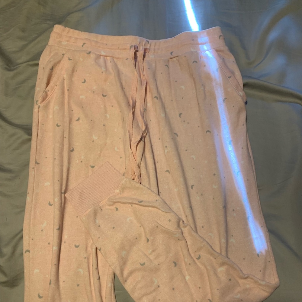 Light pink moon and stars pj pants